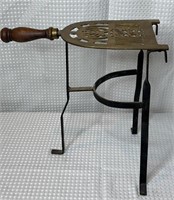 Antique Brass & Iron Fireplace Trivet Stand w/