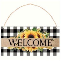 Welcome Home Sunflower Wooden Door Sign - Horizonr