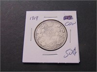 1919 Canadian 50 cent Coin