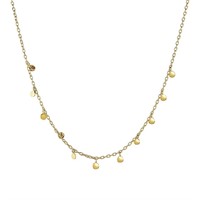 14k Gold Hammered Beads Necklace