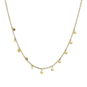 14k Gold Hammered Beads Necklace