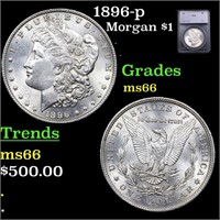 1896-p Morgan Dollar $1 Graded ms66 BY SEGS
