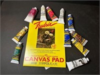 Canvas Pad & 11 Acrylic Paints