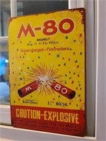M-80 Supercharged Firecracker Tin Sign