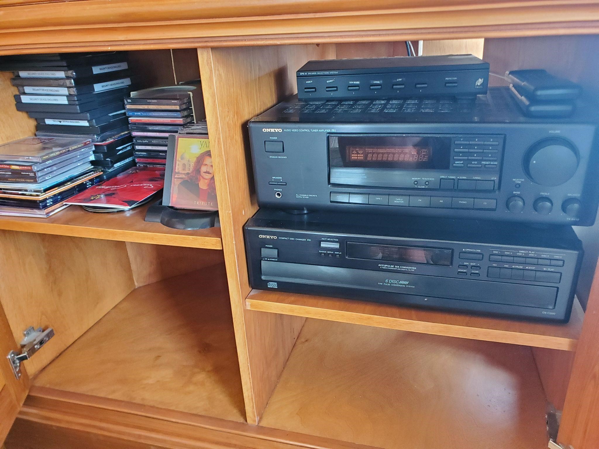 Onkyo disc changer receiver cd's and dvd lot