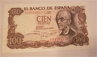 Spain 100 Pesetas 1970, Prefix 9 , Replacement