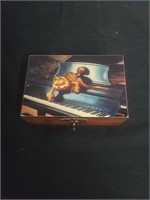 Garfield Cedar box with lock and key.  2.5 x 6 x