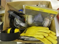Respirator, armcuffs, gloves and glasses