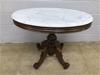 Victorian Marble Top Oval Parlor Table
