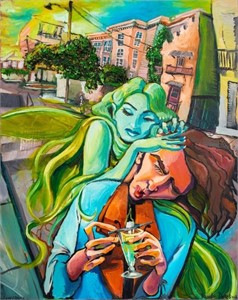 Brandon Delles "The Green Fairy*" Oil on Canvas
