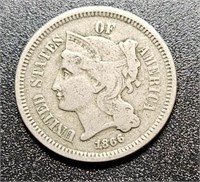 1866 nickel Three cent piece