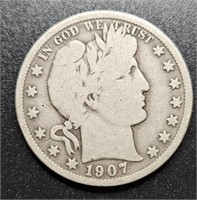 1907 Barber Half Dollar