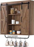 RUSTOWN Rustic Wood Wall Storage Cabinet with Two