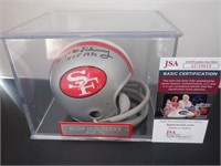 HUGH MCELHENNY SIGNED AUTO 49ER'S MINI HELMET JSA