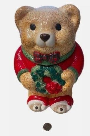 Teddy Bear Cookie Jar Ceramic Debby Company 12"