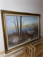 Framed Canvas Duck Painting (40" W x  28"T)