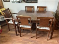 VTG Wood Table & (5) Chairs