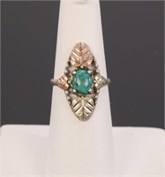 CHARLIE & CO 12K GOLD & STERLING TURQUOISE RING