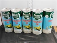 5 QUAKER STATE CANS SNOWMOBILE OIL