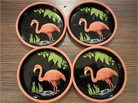 4PC VTG MID CENTURY FLAMINGO COASTERS