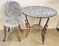 Cast Iron Bistro Table and Chair