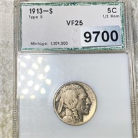 1913-S TY2 Buffalo Head Nickel PCI - VF25