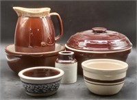(L) McCoy Pottery Ware assorted pieces. Tallest 8