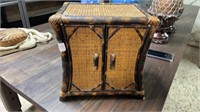 Small Wood & Rattan Box with Doors