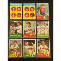 (9) 1963 Topps Baseball Rookies And Stars