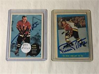 2 Pierre Pilote Autographed Hockey Cards