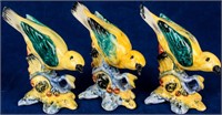 3 Vintage Stangl 3447 Pottery Finch / Warbler