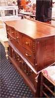 Vintage oak sideboard with two drawers over