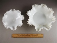 2ct Fenton Glass Silver Crest Candy Dishes