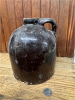 Vintage Stoneware 7.5" Brown Glaze Jug