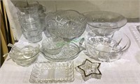 Glass lot, serving bowls, condiment dishes,