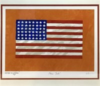 Jasper Johns “ Flag On Orange Field, 1957” Print