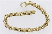 14 Kt Rolo Link  Chain Design Bracelet