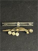 Sterling fraternity pin and Gold Filled Bar Pin