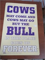 Cows & Bull Sign, Plastic
