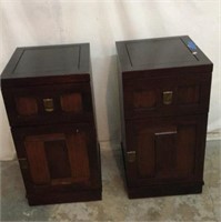 A Pair Of End Tables With A Drawer & A Cabinet V1C