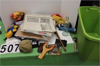 Green Tote w/ Sports Papers ~ Small Fishing Kit ~