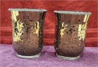 (2) 4.5×6 Mirror Mosaic Vases