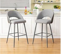 Dark Grey Mixing Fabic/Leatherette Bar Stool with