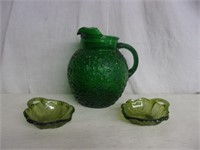 Vintage Green Glass & Finger Bowls