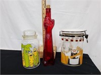 Red Cat Bottle, Chef canister & Other canister