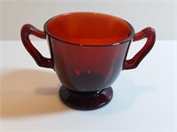 Gold Ruby Red Pedestal Sugar Bowl Royal Ruby