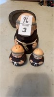 West Germany Monk Salt Pepper Shakers and Jar