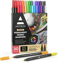 ARTEZA Fabric Paint Markers (30 Assorted Colors)