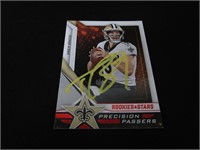 Drew Brees signed football card COA