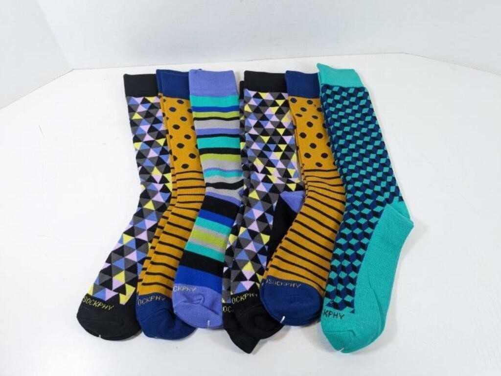 NEW Assorted Designer Philosockphy Dress Socks x6